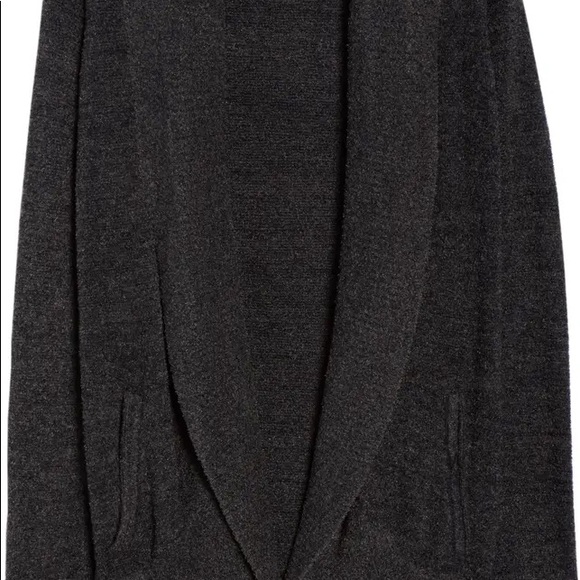 Barefoot Dreams CozyChic Lite Circle Open Cardigan Medium Charcoal Gray - Picture 8 of 10